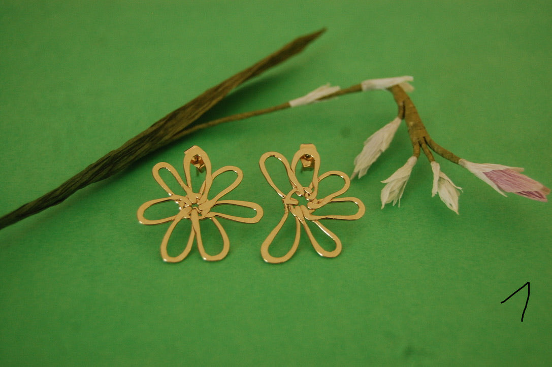 Boucles d'oreille JE T'AIME UN PEU BEAUCOUP - marguerites