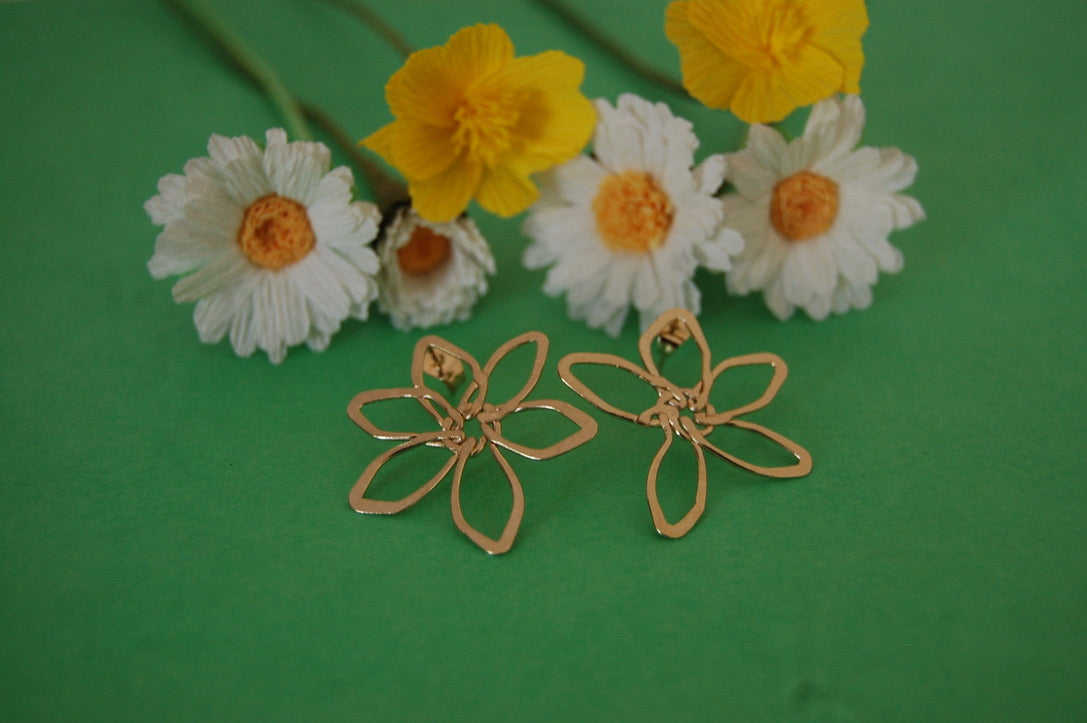 Boucles d'oreille JE T'AIME UN PEU BEAUCOUP - marguerite