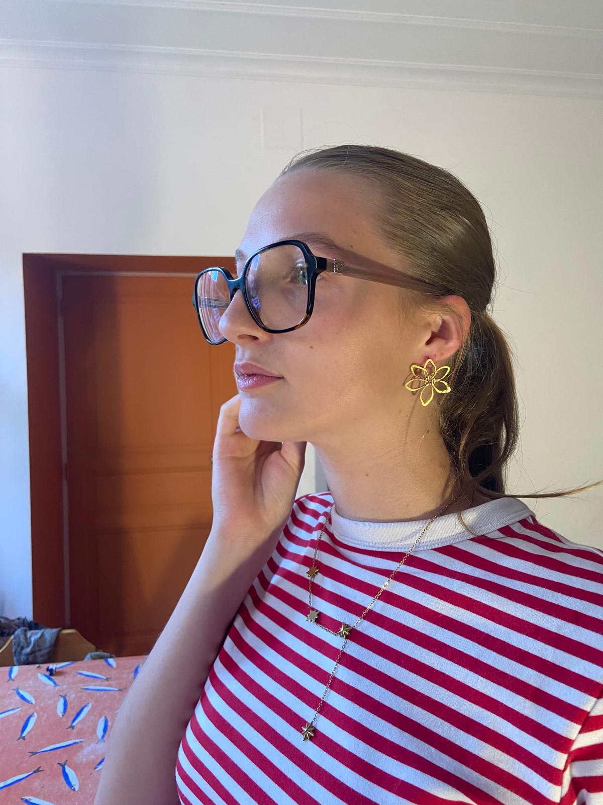 Boucles d'oreille JE T'AIME UN PEU BEAUCOUP - marguerite