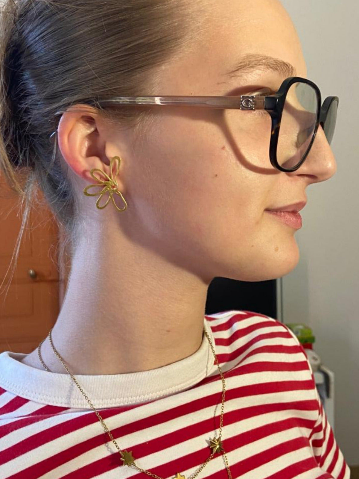 Boucles d'oreille JE T'AIME UN PEU BEAUCOUP - marguerites